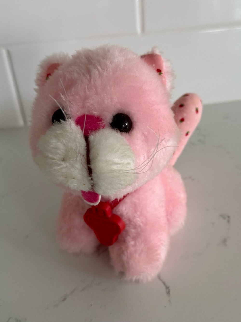 Vintage Strawberry Shortcake Custard Pink Cat Plush 1980 Kenner Stuffed Animal